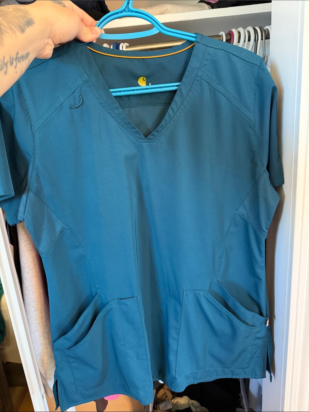 Carhartt Teal V-Neck Scrub Top
